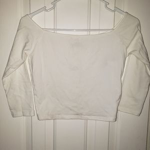 Hollister white long sleeve crop top medium nwt
